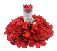 Pré-séparés & Parfumés - Pétales de Roses artificiels Parfaits pour Un Mariage, Une Nuit Romantique, la Saint-Valentin, Une fête et Une décoration d'événement, WAKISAKI (1000 unités, Rouge foncé)