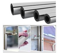 Pre Slit Foam Pipe Covers, Insulation Tube, Wrap with Aluminum Foil for Spigot, Pipes Freeze Protection(ID 43mm*TH 15mm)