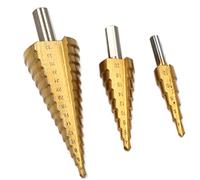 Preamer Foret Fraise Meche Etage, Lot de 3 grands forets coniques en acier rapide et titane 4-12/20/32 mm