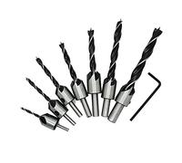 Preamer Lot de 7 forets fraisés HSS pour menuiserie, vis, outil de chanfrein, 3-10 mm