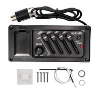 Préampli de pour Guitare Acoustique - Système d'égaliseur EQ 4 Bandes | Module de contrôle d'amplificateur intégré en ABS - Réglage de la présence des médiums des Basses Noir Compact 10,5 cm Ins