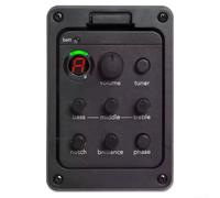Préampli égaliseur 4 bandes avec accordeur intégré et mélange de micro piézoélectrique pour pièces de guitare acoustique, kit d'installation sans soudure avec contrôle anti-retour et longue durée pour
