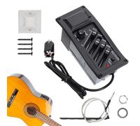 Préampli et amplificateur de guitare acoustique réglable, égaliseur à quatre bandes avec contrôle du volume pour groupes, musiciens, joueurs de guitare adultes, spectacles, et occasions spéciales