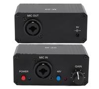 Préampli Micro, PréAmplificateur Micro à Sortie XLR de Puissance 48 V à Gain élevé, Préampli Micro pour Amplificateur de Microphones Dynamiques et à Condensateur