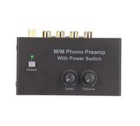 Préampli Phono, MM Platine Vinyle Mini Audio Stéréo HiFi Phonographe Record Player Préamplificateur avec Interrupteur d'alimentation, avec Adaptateur DC 12V