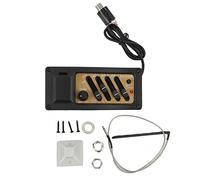 Préampli pour micros de guitare acoustique avec système d’égalisation à 4 bandes, micro piézo pour guitare acoustique, unité de contrôle du tonalité couleur grain de bois, avec kit