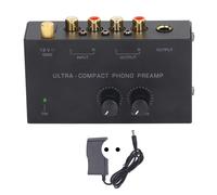 Préampli pour platine vinyle à entrée RCA, mini-phonographe ultra-silencieux avec adaptateur secteur, fonction Plug and Play portable, réglage
