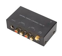 Préampli pour Platine Vinyle Phono avec Adaptateur d'alimentation DC 12V et Double Gain, Fonctionnement à Faible Bruit, Haute sensibilité pour Tourne-Disque, Plug and Play (Prise