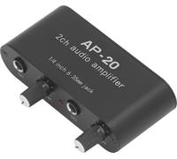 Préamplificateur de son indépendant à deux canaux 1/4in 6.35mm 0 à 20db Gain Amplificateur de son pour micro instrument DC5V?12V