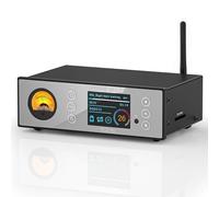 Préamplificateur numérique HiFi Bluetooth 5.0 avec écran OLED, VU mètre, entrées multiples : Bluetooth, fibre optique, disque USB, carte SD, affichage des paroles