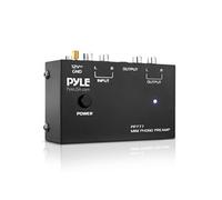 Pyle Préampli Phono pour Platine Vinyle Mini Électronique Audio Stéréo Préamplificateur pour Phonographe Entrée RCA, Sortie & Fonctionnement Ultra-Basse Bruit Alimenté par Adaptateur DC 12 Volts