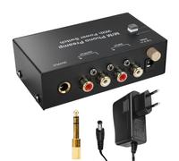 Préamplificateur Phono pour Platine Vinyle - Préampli Phono pour Platine avec Système de Lecture MM, Entrée et Sortie RCA, Amplificateur Stéréo avec Niveau, Noir