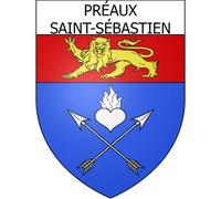 Préaux-Saint-Sébastien 14 ville Stickers blason autocollant adhésif - Taille : 4 cm