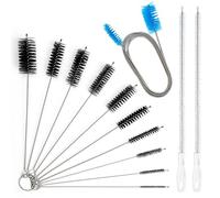 Prebarfun 13 PCS Tube Brosse de Nettoyage, Goupillon Paille et 155CM Brosse de Drainage Flexible, Ecouvillon Bouteille et 45CM Brosse Joint Salle de Bain, Goupillon Bouteille pour Évier, Pailles