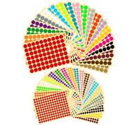 Prebarfun 4700Pcs Gommettes Autocollantes Rondes, 20 Couleurs Gommettes Rondes Multicolore 10mm Couleur Codage Étiquettes Pastille Couleur Autocollante, Pastilles Autocollantes Ronde pour Fournitures