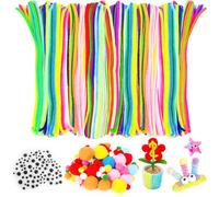 Prebarfun 630 Pcs Fil Chenille, Multicolores Pompons Loisirs Creatifs, 30cm Cure Pipe Chenille, Chenilles Loisirs Creatifs Arts et Artisanat pour DIY Artisanat Décoration Fournitures Loisirs Creatifs