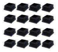 Prebarfun Lot de 30 bouchons à lamelles pour tube carré, 30 x 30 mm, bouchons carrés en plastique pour chaises, canapés, tables, étagères - Noir