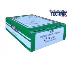 Prebena Agrafes VZ14CNK galvanisées 14mm pour Regur 23 Rapid R33 Type 37 Novus H 1,6M KL-51