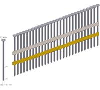 Prebena RK28/65BK Clous en bande à tête ronde Type RK 3000 pc(s)