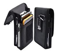 Prebene Double étui de téléphone, pochette de ceinture pour téléphone, grand support pour smartphone, pochette tactique multi-usage, support de téléphone portable pour le travail, la randonnée, le