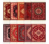 Preboun Lot de 10 Dessous de Verre de Table au Design Oriental - Porte-Boissons en Tissu élégant - Style Vintage - pour la Maison, Le Bureau, la Table Basse, Le Bar, la Cuisine, la Salle à Manger