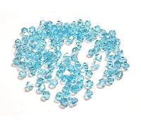 Preciosa Lot de 40 perles de cristal de Bohême, à double cône, 4 mm, tchèque, en verre, en bicône, bleu clair AB