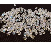Preciosa - Lot de 40 perles de verre en cristal de Bohème de 4 mm - À facettes biseautées à double cône - assortiment de couleurs, Cristal, cristal, 3x3 mm