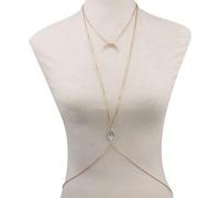 Precioso y hermoso regalo de joyería, collar de cadena de cintura de vientre de luna para mujer, joyería para el cuerpo de bikini, duradero y útilOpération facile