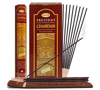 Precious Chandan (bois de santal indien) Bâtons d'encens et support pour bâtons d'encens
