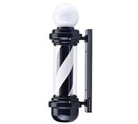 precious harvest Poteau de barbier 68cm, Source de lumière LED, Luminosité supérieure, Montage mural, Noir et blanc Barbershop Rotating Light Fixture, Enseignes classiques pour salon de coiffure