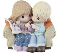 Precious Moments Figurine de Couple | Love is The Answer Bisque en Porcelaine | Cadeau de Valentie pour Femme, Petite Amie | Peinte à la Main