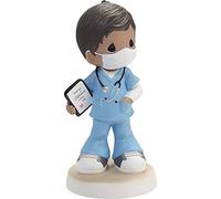 Precious Moments Figurine de Masque de héros garçon travailleur sanitaire Brunette/Peau Moyenne