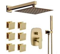 précipitations en Laiton Salle Bain avec Un Ensemble mélangeurs à Jet pour Le Corps 6 PCS, Système Douche de Luxe