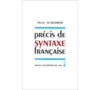 Précis De Syntaxe Française