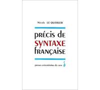 Précis de syntaxe française
