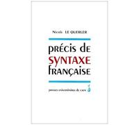Précis De Syntaxe Française