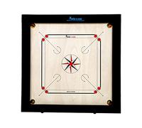 Precise Prof Carrom - AMA-One 8 mm - 12 kg. Planche de Tournoi - Fait Main en Inde - Compétition de Tournoi - Complet avec des Pierres, des Strikers et de la Poudre dans Un Sac - Qualité supérieure