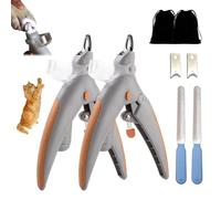 Preciseclip - Lot de 2 coupe-ongles à LED grossissant 5x pour animaux domestiques, coupe-ongles pour chiens et chats de petite, moyenne et grande taille