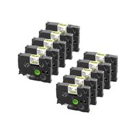 PrecisGear 1 3 6 10PCS Tube TUBINE THALBINE ÉTIQUETT RABLEAU Compatible avec HSE231 HSE221 HSE211 HSE611 HSE621 HSE631 pour Le numéro de pièce HSE231 HSE221 HSE211(9MM10PK Black on Yellow)