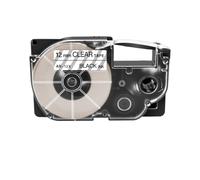 PrecisGear 1pcs 9 12 18 24 mm Coque d'étiquette Compatible avec - d'étiquette xr-12we xr-18we xr-9we xr-12x xr-12yw kl-120 kl-820 kl-780(Black on Clear)