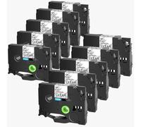 PrecisGear 5/10pcs Flexible Universal Compatible ID Les Bandes laminées fonctionnent avec TZ TZE-FX231 FX131 FX631 6mm PT-1000(10PK Black on Clear)