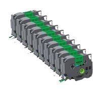 PrecisGear 5PCS / 10PCS TZE241 18 mm Tape d'étiquette Compatible avec d'étiquette PTH500 PTE300 Fonctionne avec TZE-241 TZE141 TZE641 pour Le numéro de pièce TZE241(10PK Black on Green)