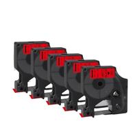 PrecisGear 5pcs 45013 D1 Tape 12mm 45010 45021 45023 45024 Ribbon d'imprimante Compatible avec LabelManager LM 160 280 260D Étiquette(Black on Gold)