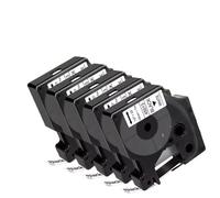 PrecisGear 5PK 24mm Label Tape 45013 Compatible with Labeling Machine Models LM160 LM280 45013 45010 40913 43613(Black on Yellow)