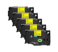 PrecisGear 5pk 9 mm 12 mm 18 mm 24 mm Tze 621 631 641 651 Black on Yellow Label Tapes Compatible avec Tze 621 Tze 631 Tze 641 Tze 651 2300 2400 Makers étiquettes(24MM5PK Black on Yellow)