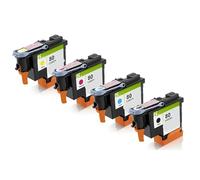 PrecisGear Compatible with Printhead for Designjet Series 1050 1055 1055cm 1050c Plus in Black Cyan Magenta Yellow Replacement 80 C4820A C4821A C4822A C4823A(1SET)