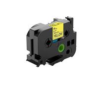 PrecisGear Couleurs mélangées Rubans étiquette 18 mm x 8m Blanc laminé Compatible avec pour PTE550W PTD600 PTP710BT(20pk Black on Yellow)