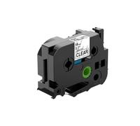 PrecisGear Couleurs mélangées Rubans étiquette 18 mm x 8m Blanc laminé Compatible avec pour PTE550W PTD600 PTP710BT(20pk Black on Clear)