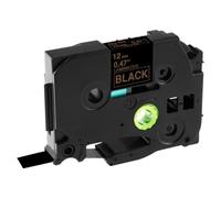 PrecisGear Fit Universel 31 Couleurs Tze 231 234 334 Tapis d'étiquette 12 mm Compatible avec l'imprimante d'étiquette PT-H110 PT-E105 PT-H101C Remplacement du marché secondaire(Gold on Black)