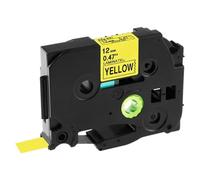 PrecisGear Fit Universel 31 Couleurs Tze 231 234 334 Tapis d'étiquette 12 mm Compatible avec l'imprimante d'étiquette PT-H110 PT-E105 PT-H101C Remplacement du marché secondaire(Black on Yellow)